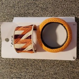 Zara Jewelry Set of 2 Bracelets Cream, Orange and Burgundy